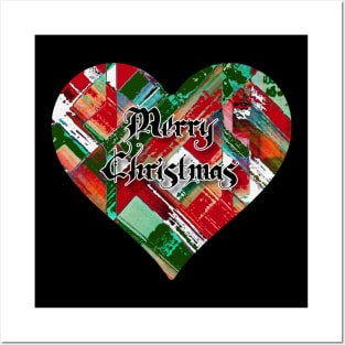 Merry Christmas Quilt Heart Posters and Art